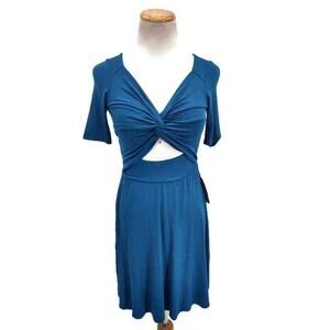 NWT The Vanity Room teal keyhole dress in size XS